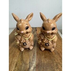 Vintage Twin Winton Gunslinger RABBIT Salt and Pepper Shaker 6" Tall Cowboy
